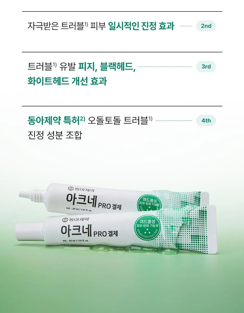[단독기획] 동아제약 아크네 프로 겔제 30ml 기획(+3ml+크림제3ml) 상세페이지 5